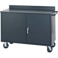 Valley Craft Valley Craft Vari Tuff Mobile Shelf Cabinet, 2 Doors, 1 Full Length Shelf, 36''W x 21''D, Gray F81838A3